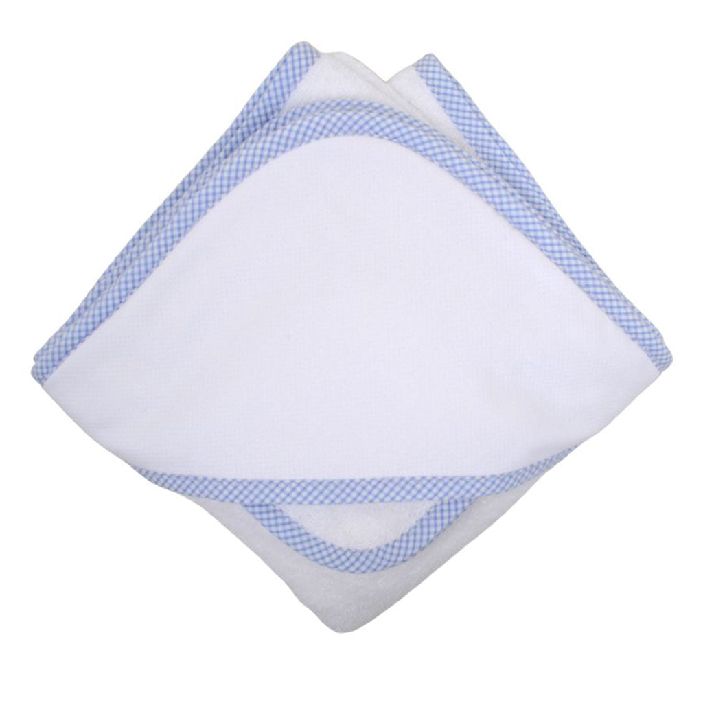 3 Marthas Blue Gingham Check Baby Bath Towel Washcloth Gift Set