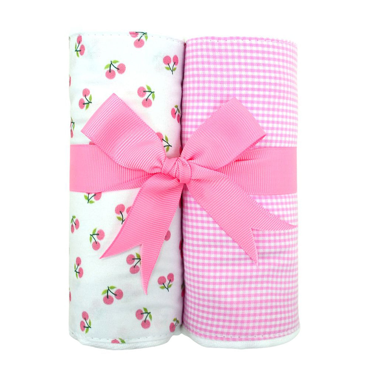 3 Marthas Cherries Fabric Baby Burp Cloths Gift Set