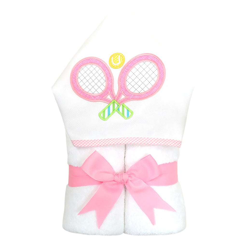3 Marthas Pink Tennis Appliqued Everykid Bath Towel