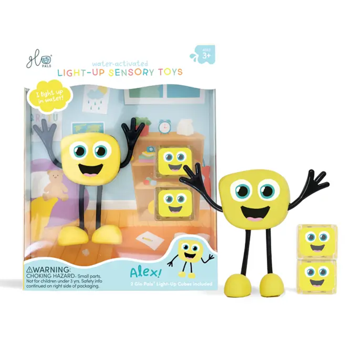 Glo Pals Alex Yellow Light Up Sensory Bath Toy