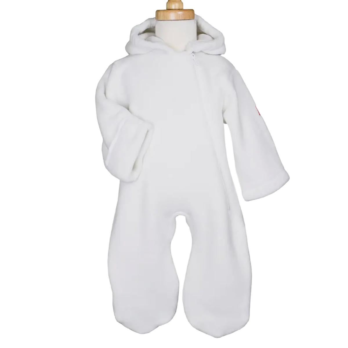 White baby snowsuit on a mannequin