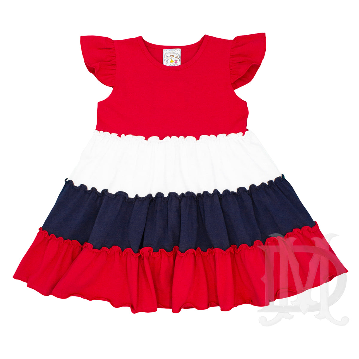 Toddler Girl's Americana Colorblock Tiered Dress