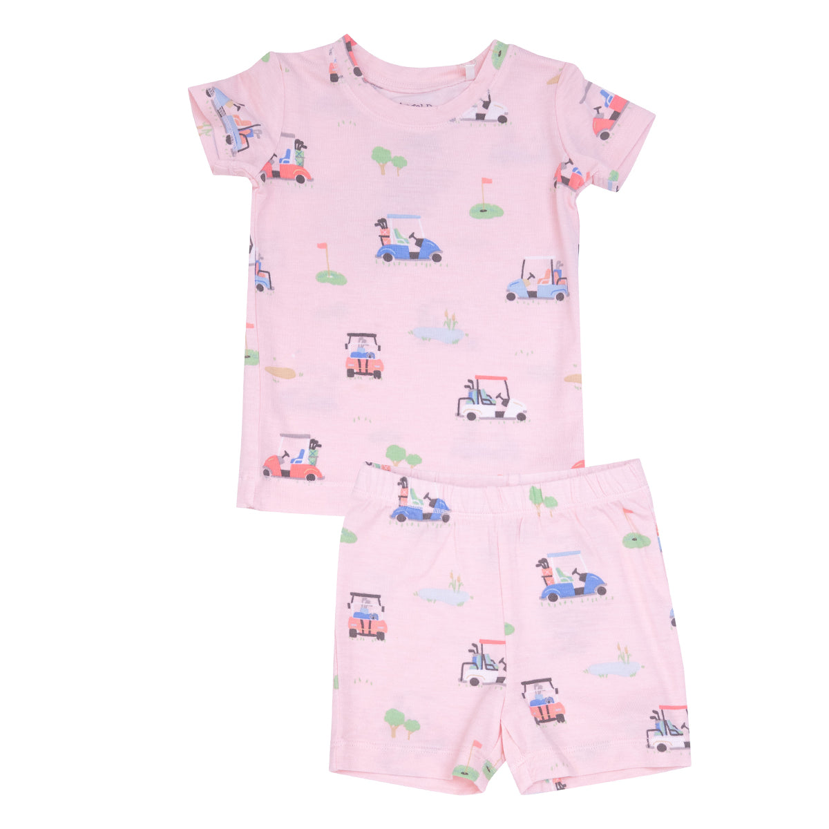 Angel Dear Girl's Pink Golf Carts Short Pajamas