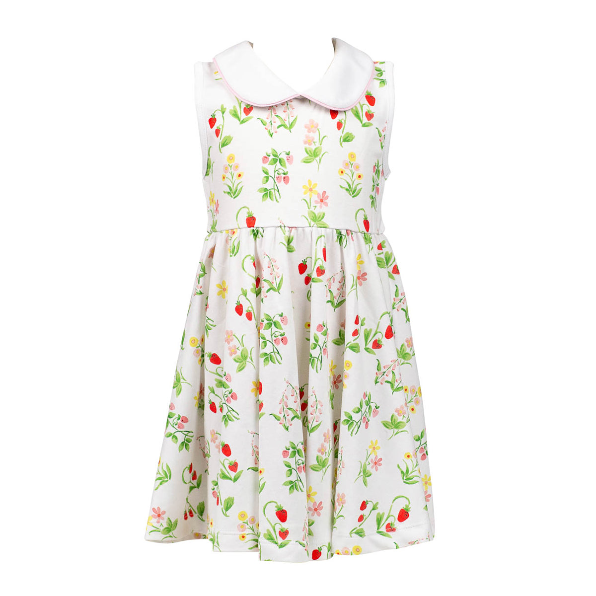 The Proper Peony Strawberry Print Little Girl's Pima Twirl Dress