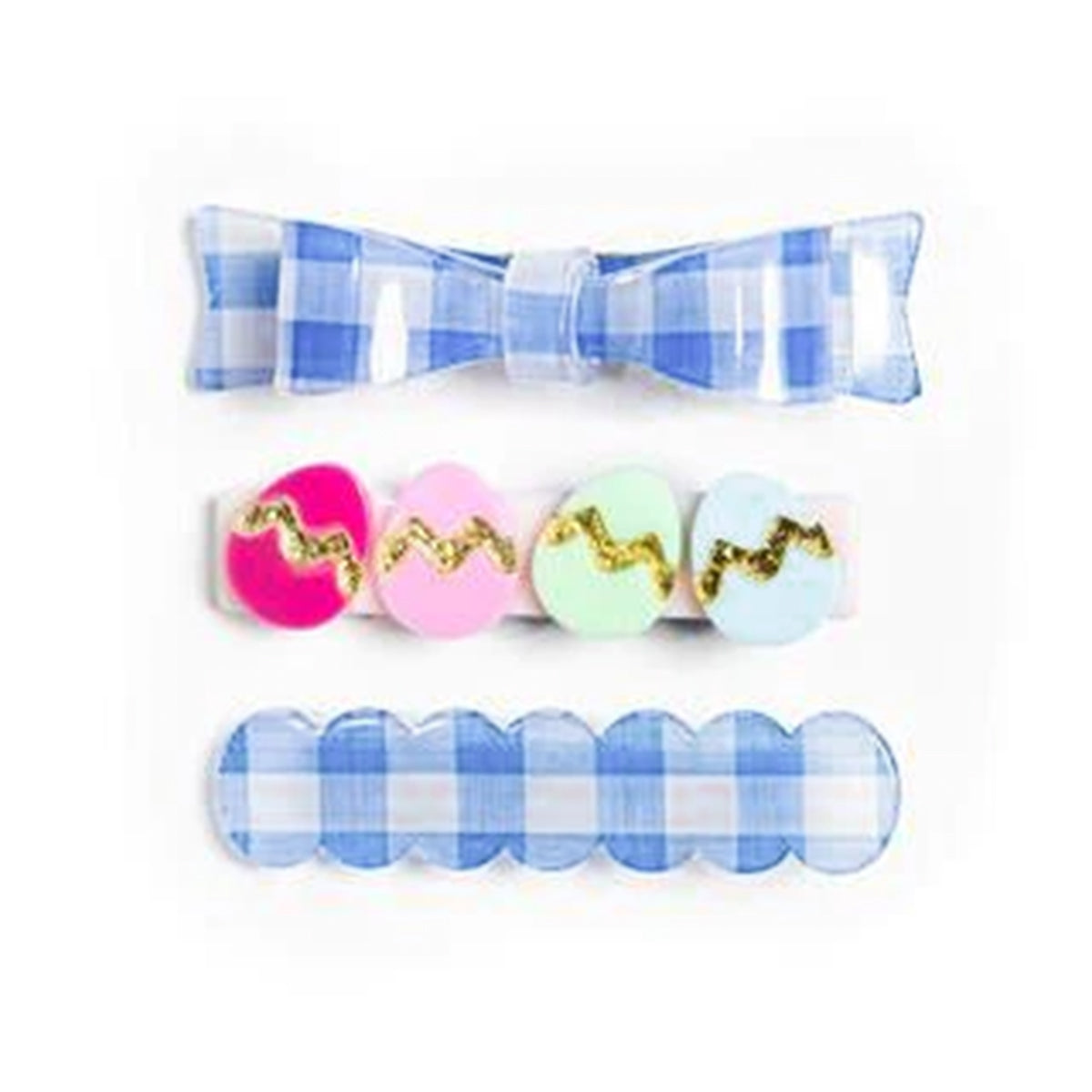 Easter Eggs and Bow Acrylic Hair Clips by Lilies & Roses