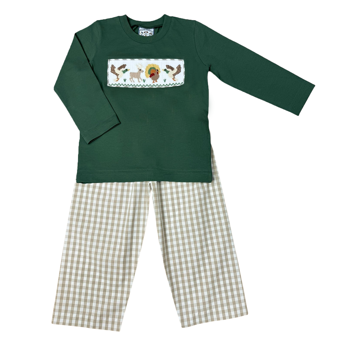 Boys Life Smocked Mallards, Deer, Turkey Toddler Pant Set