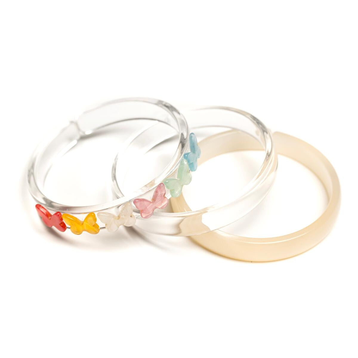 Pastel Butterfly Acrylic Bangle Bracelets by Lilies & Roses