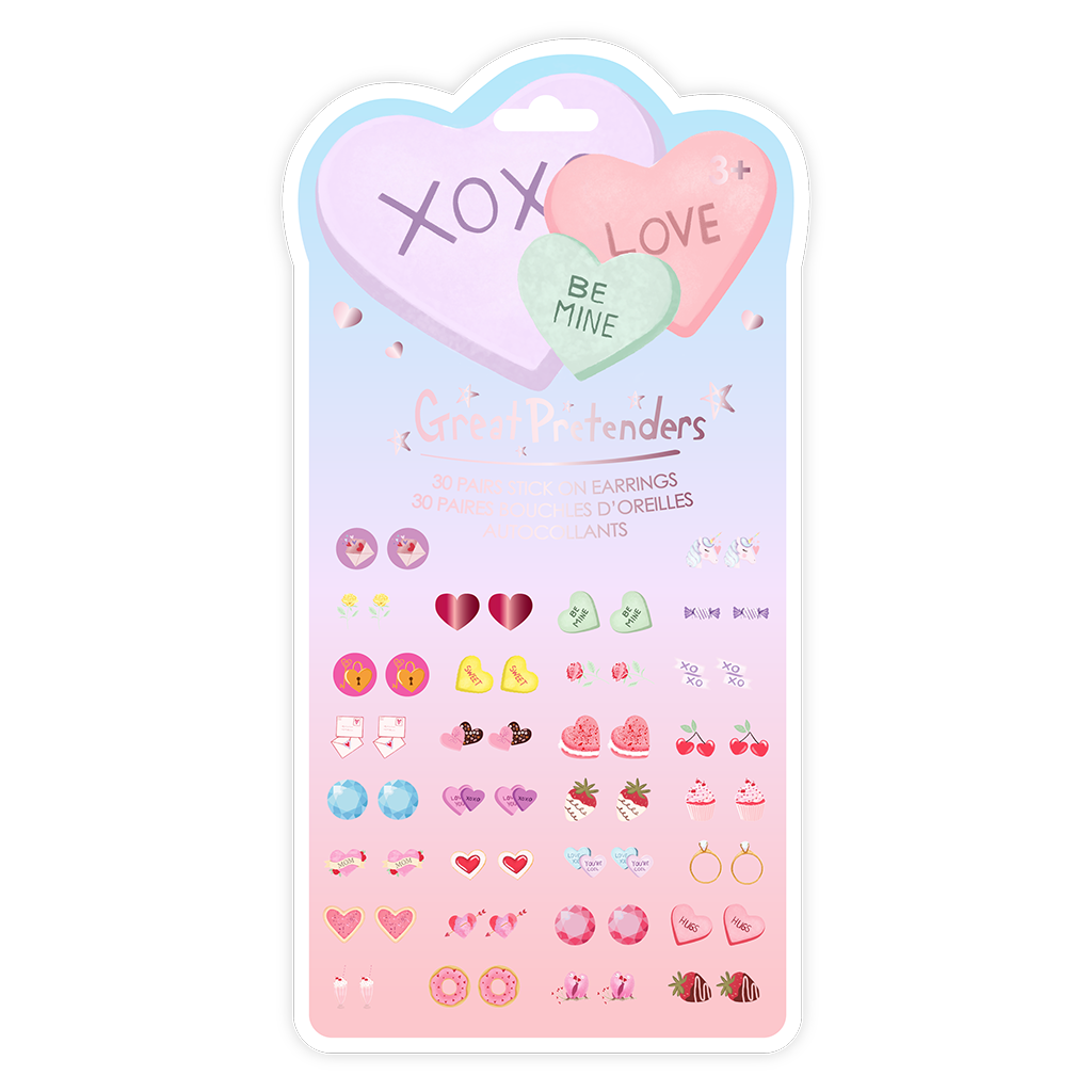 Candy Heart Valentine's Day Sticker Earrings