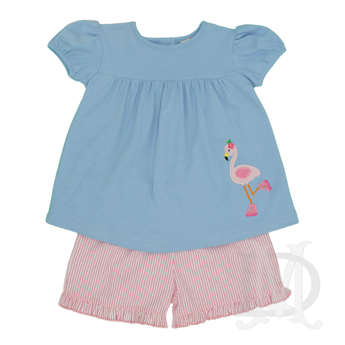 Luigi Kids Little Girl's Flamingo Appliqued Shorts Set