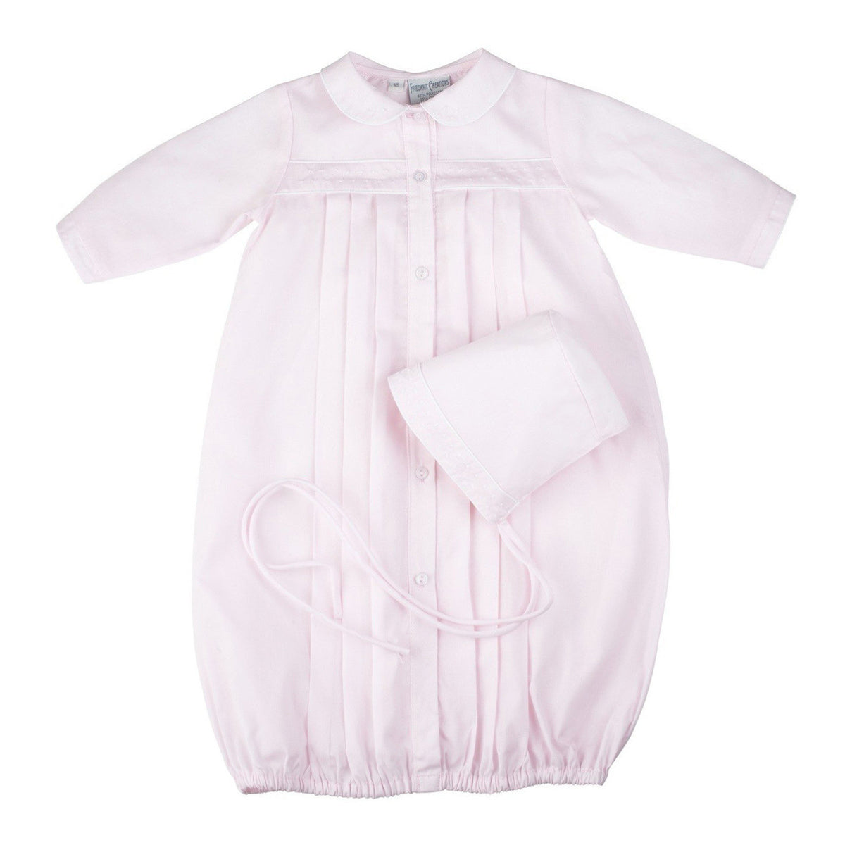 Pink Embroidered Dot Take Home Gown and Hat