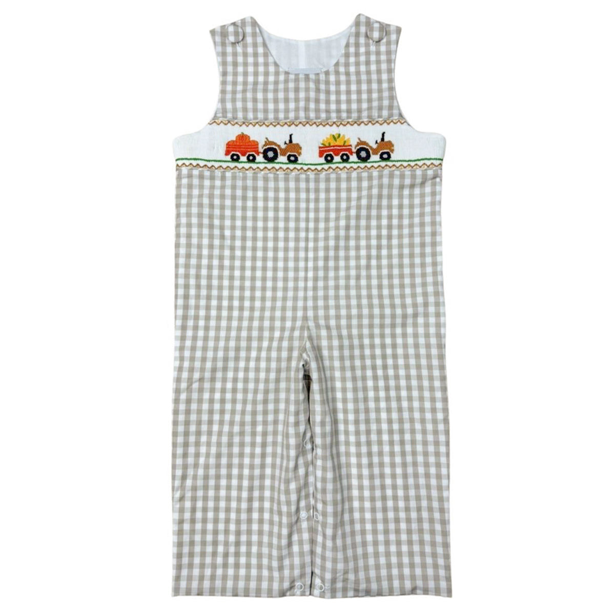 Field Tractors Smocked Tan Check Longall