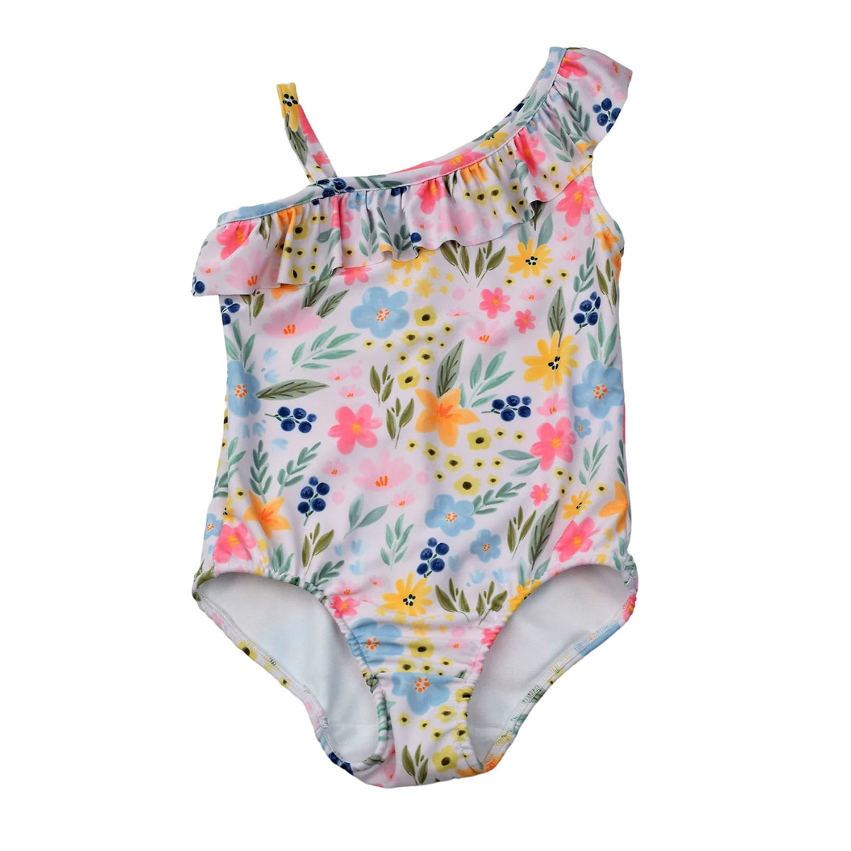 Floral Print Toddler Girl's One-Piece Bathing Suit by Funtasia Too