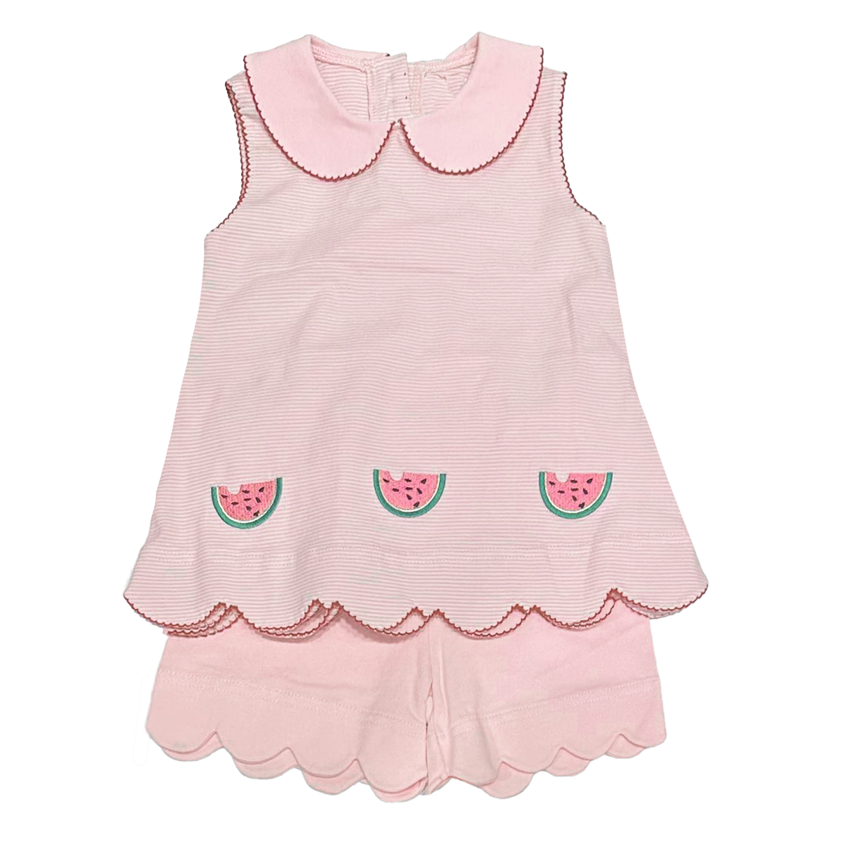 Toddler Girl's One In A Melon Scalloped Shorts Set