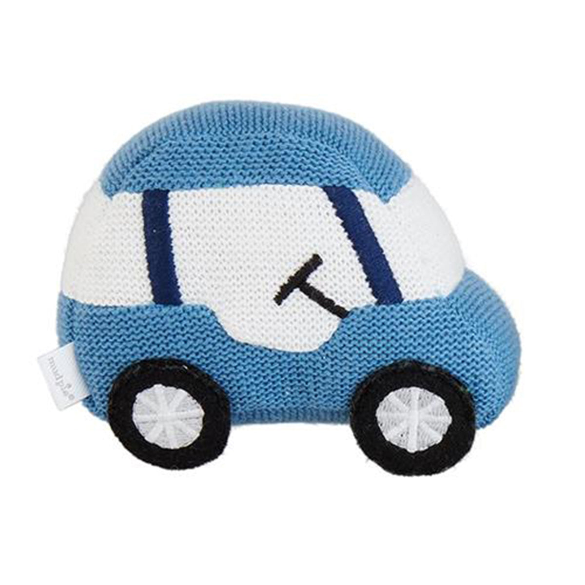Golfing Knit Baby Rattles Blue Golf Cart