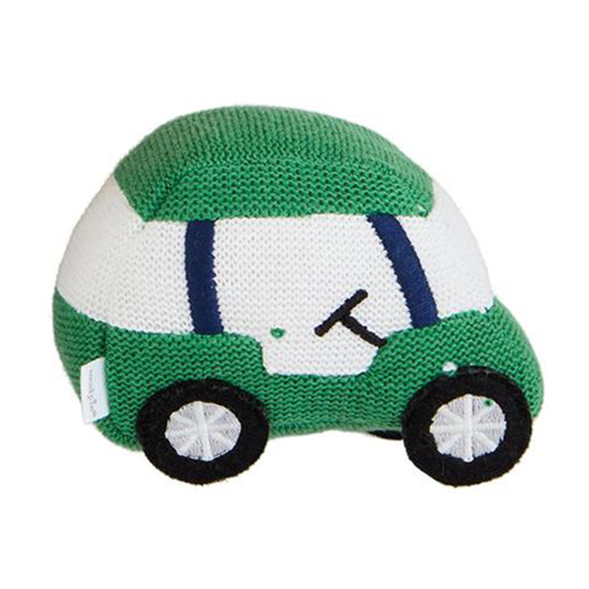 Golfing Knit Baby Rattles Green Golf Cart