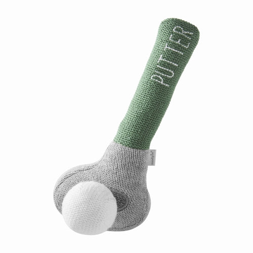 Golfing Knit Baby Rattles Green Putter