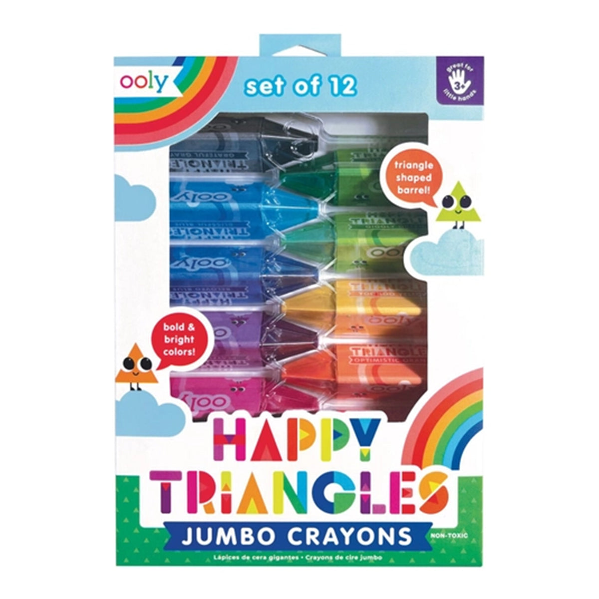 Happy Triangles Jumbo Crayons Set of 12