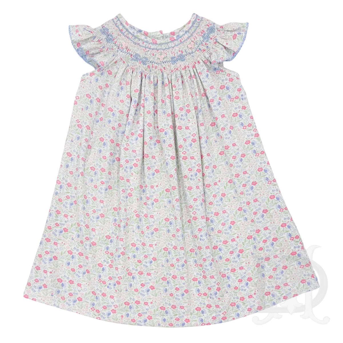smocked bishop dress Three Sisters In Full Bloom Smocked Bishop Dress