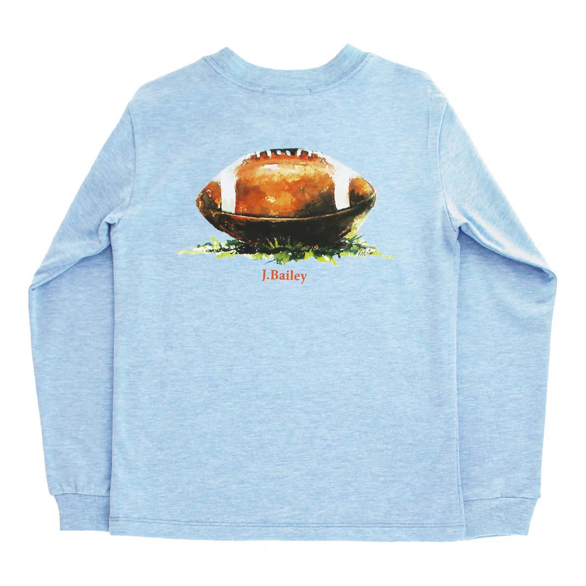 Toddler Boy's Football on Heathered Blue Logo T-Shirt by J. Bailey