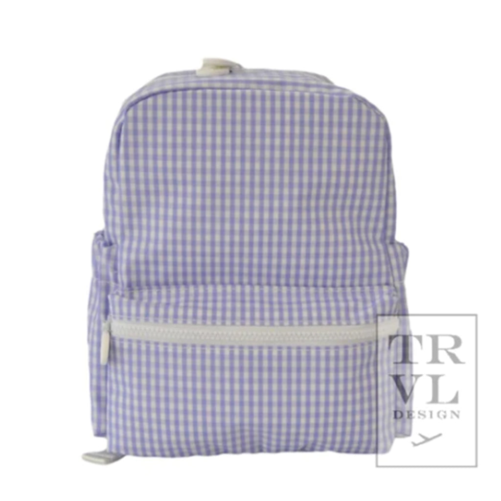TRVL Design Toddler Backpack Lilac Check Mini Backer 