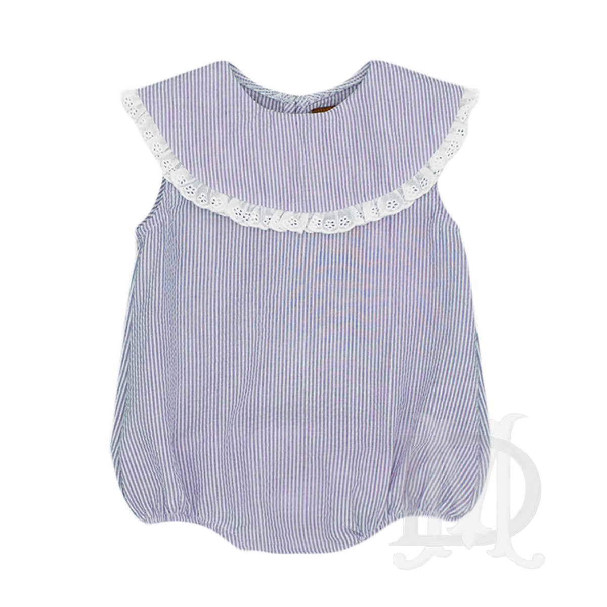 Baby Girl's Lavender Stripe Seersucker Bubble by Millie Jay