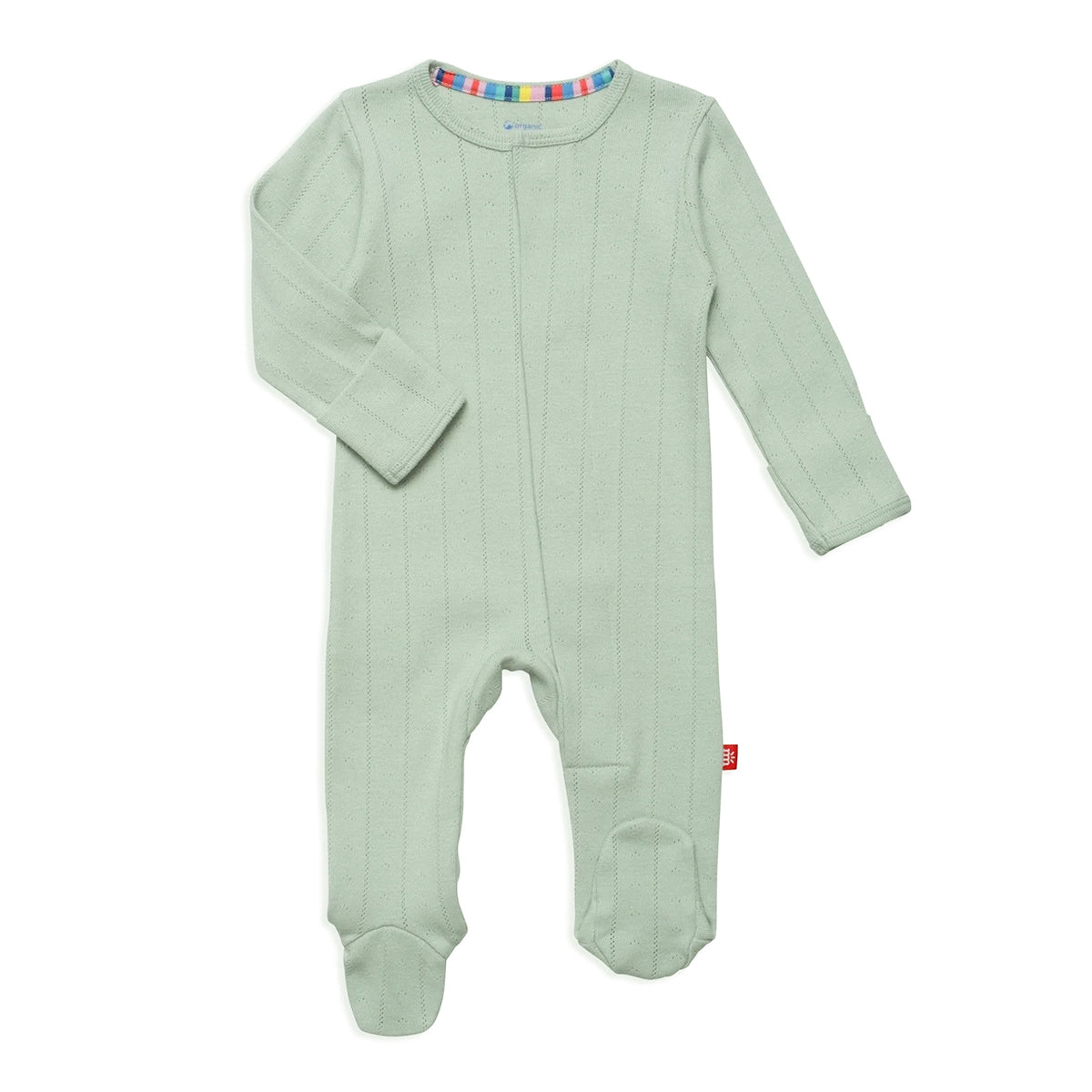 Magnetic Me Love Lines Seagrass Pointelle Organic Cotton Baby Footie