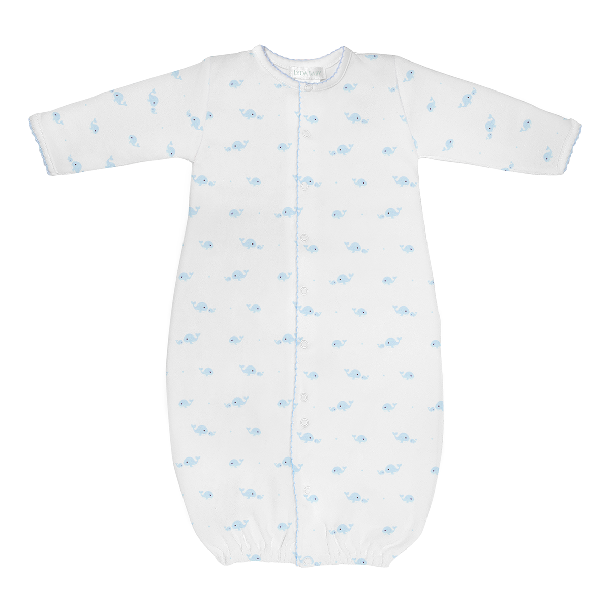 Mom and Baby Blue Whale Print Converter Gown