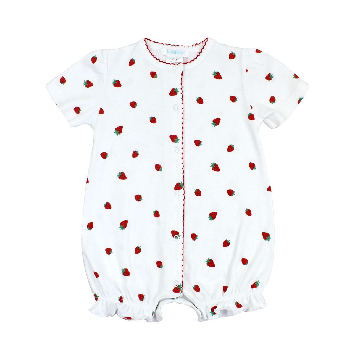 Strawberry Print Baby Girl's Knit Bubble by Lyda Baby
