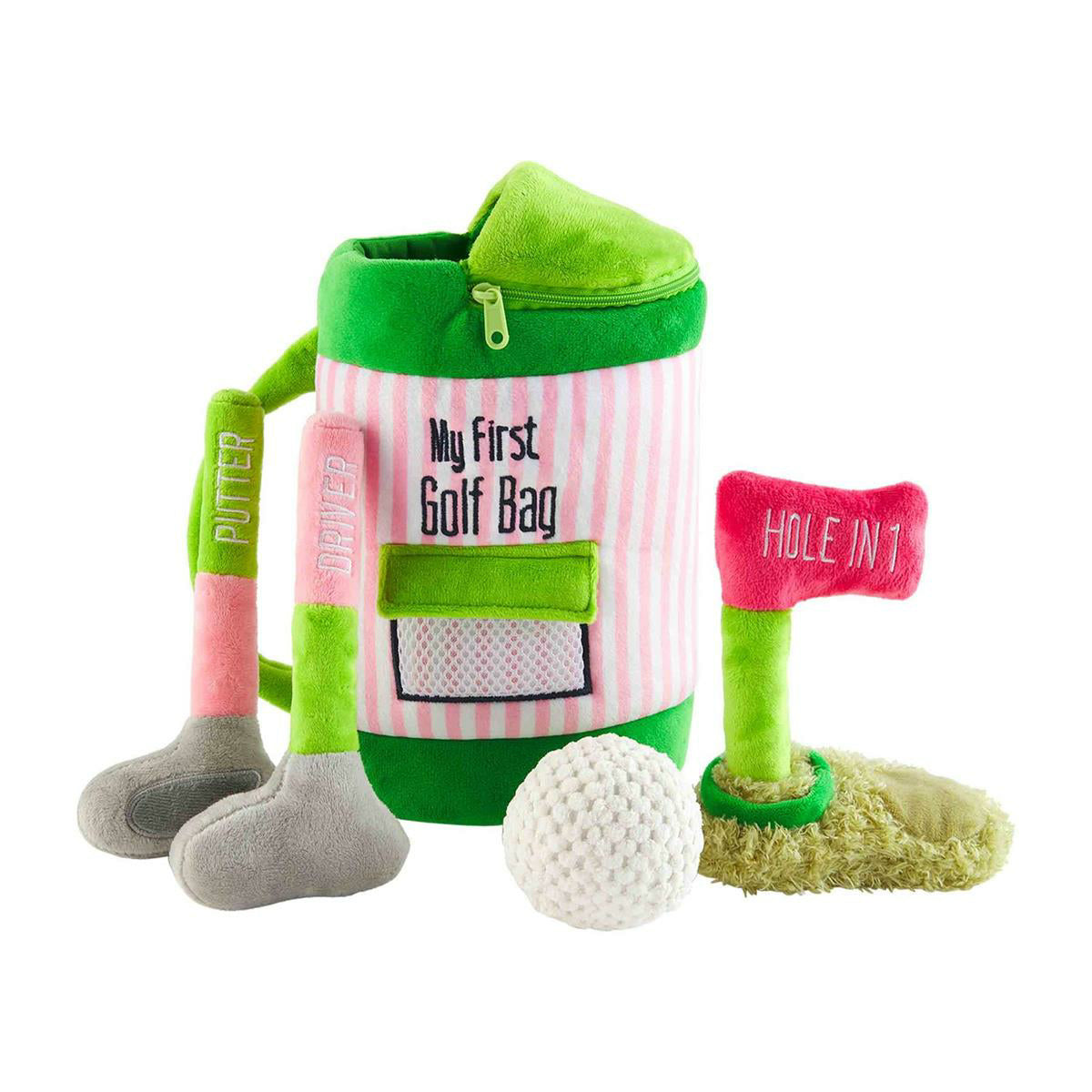 Mud Pie My First Golf Bag Pink Plush Toy Set