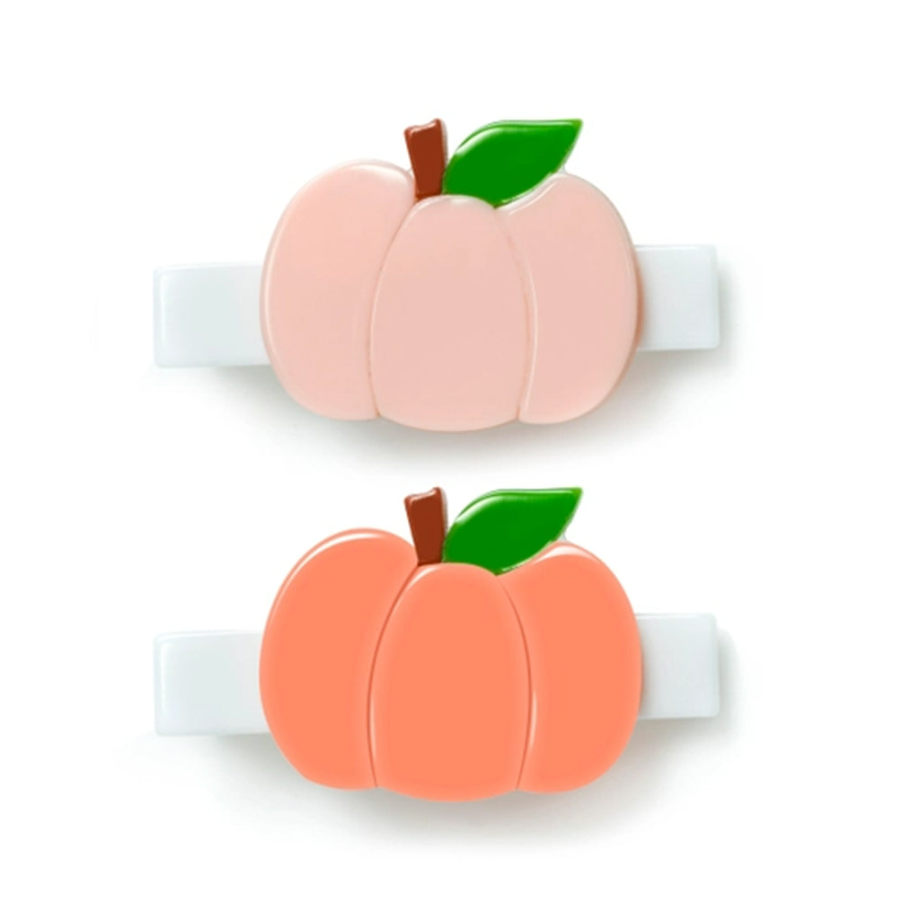 Double Pumpkins Toddler Girl's Acrylic Hair Clips by Lilies & Roses