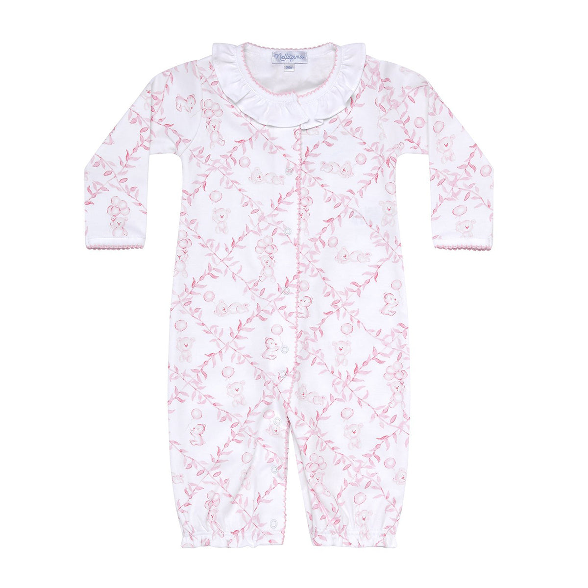 Baby Girl's Pink Bears Trellis Converter Gown
