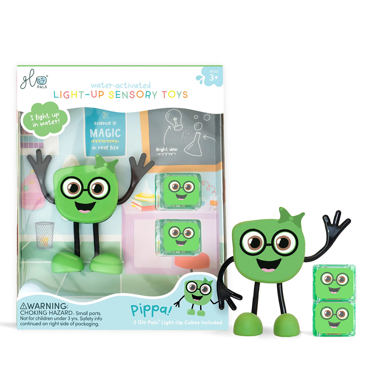 Glo Pals Pippa Green Light Up Sensory Bath Toy