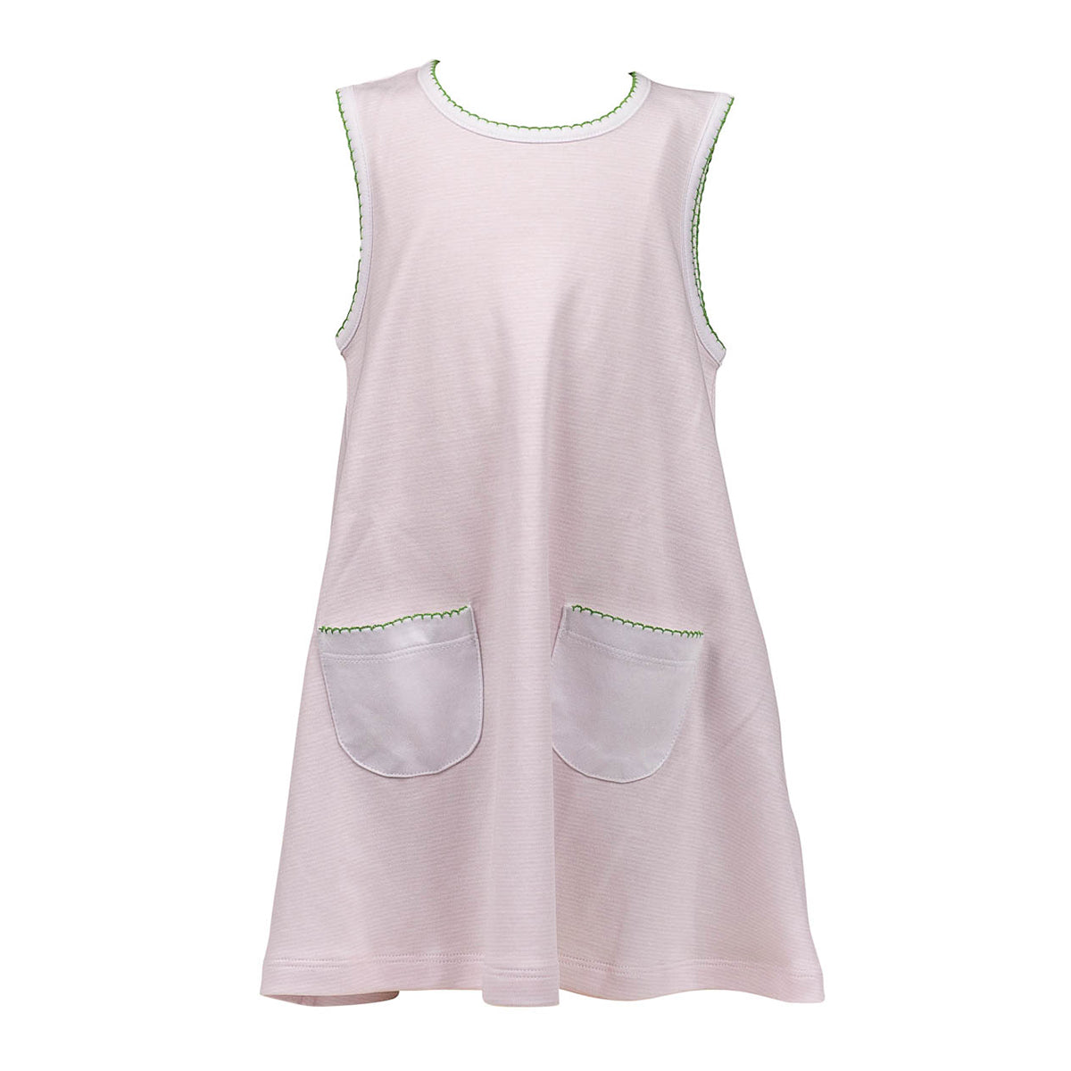 Toddler Girl's Light Pink Stripe Pima Cotton Dress by The Proper Peony