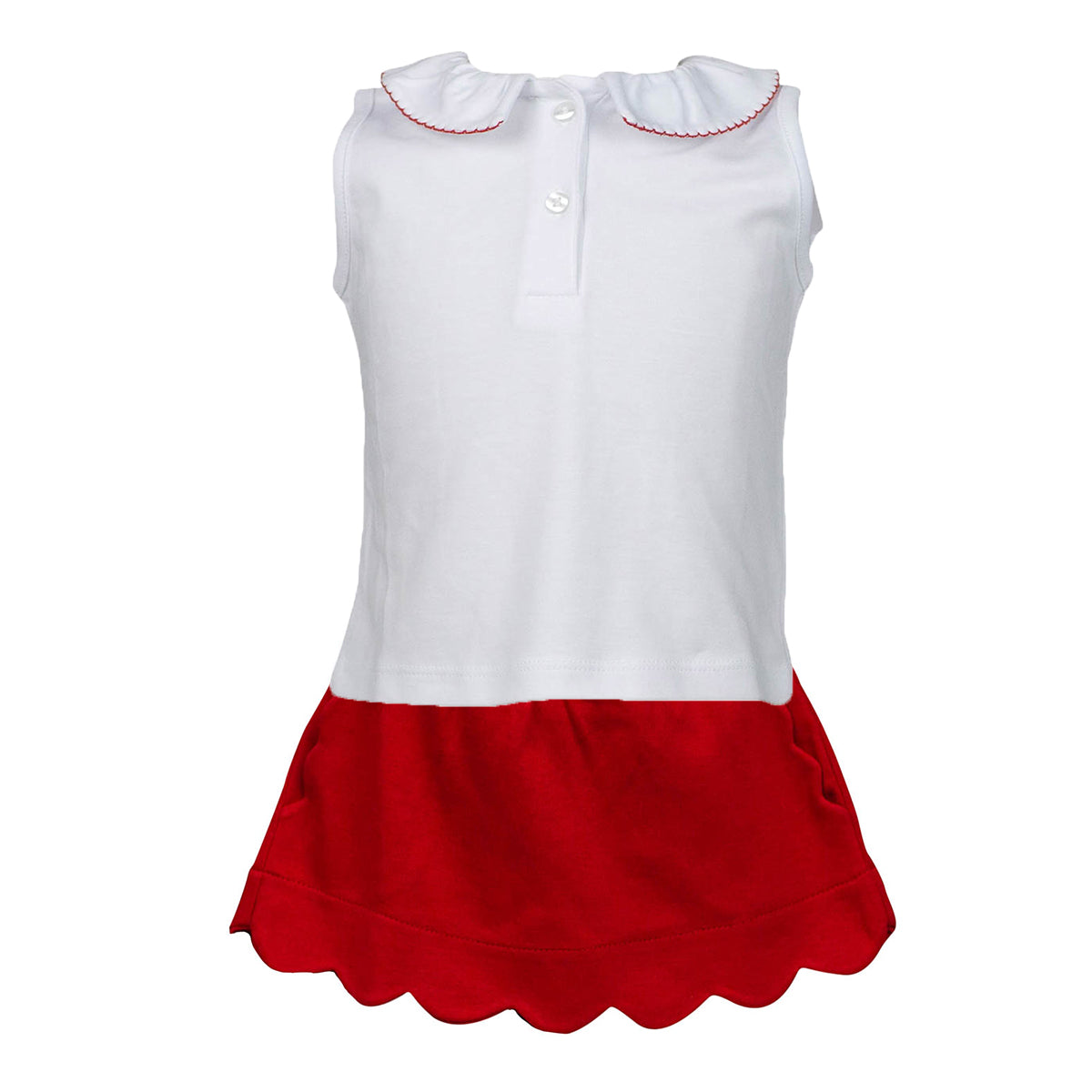 Red Scalloped Skirt Set