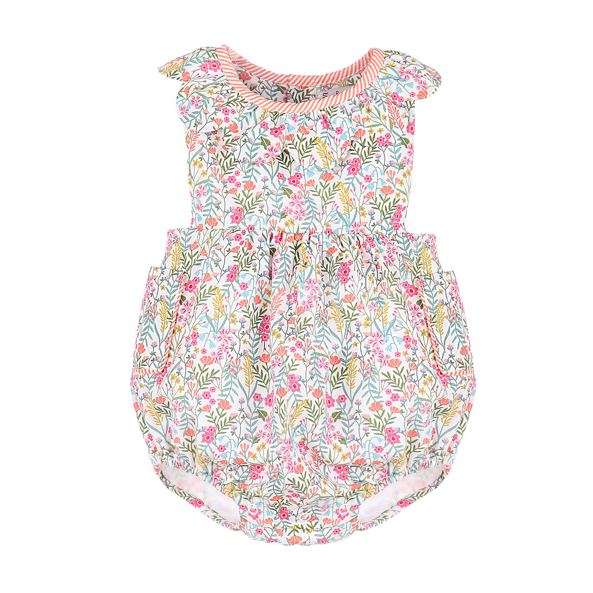 Baby Girl's Floral Print Sissy Ruffle Bubble by Sophie & Lucas