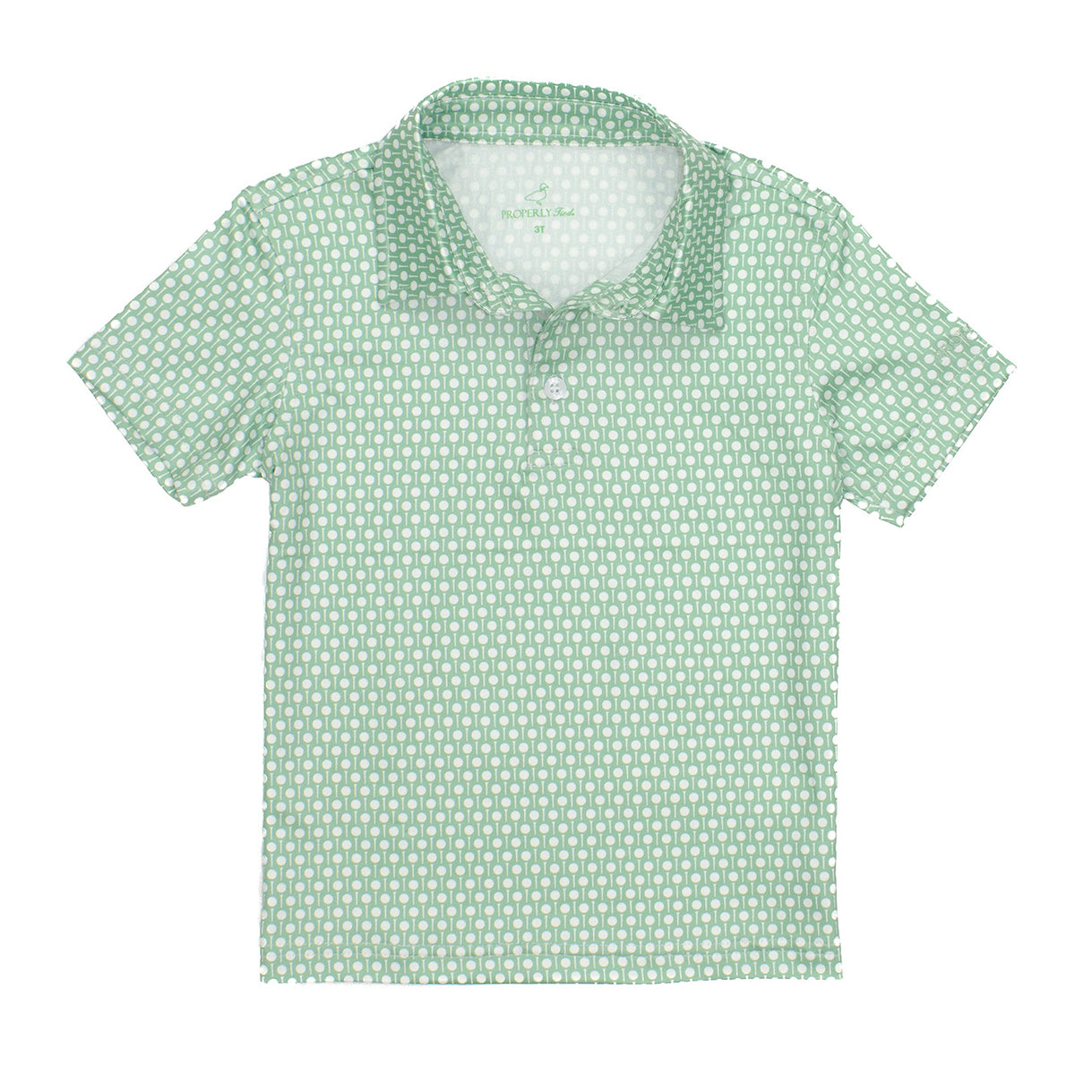 Boy's Tee Time Short Sleeve Golf Print Polo Shirt by Properly Tied
