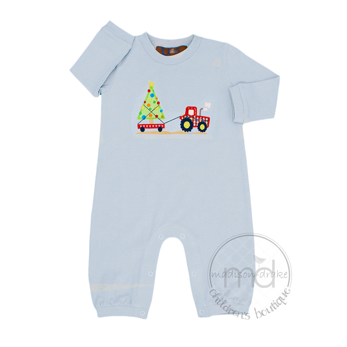 Baby Boy's Bringing Home the Tree Christmas Bubble by Millie Jay