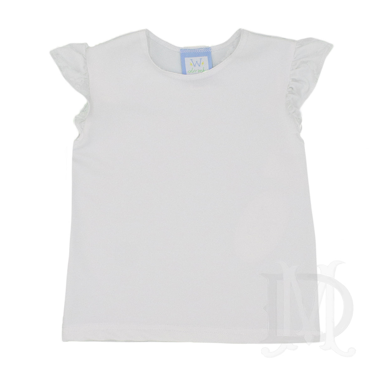 Toddler Girl's White Angel Sleeve Athleisure Top