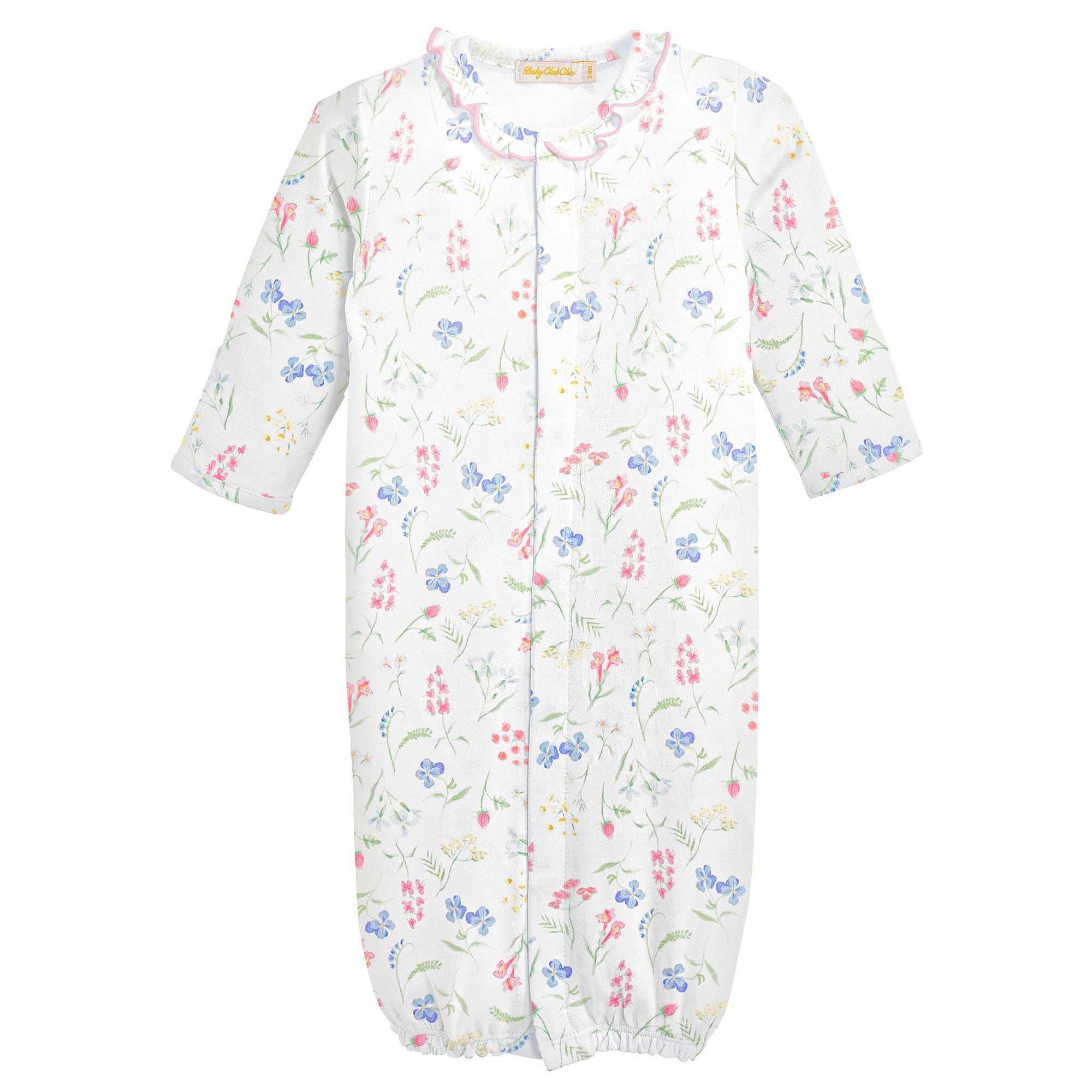 Wildflowers Converter Gown Baby Girl Pima Cotton Gown