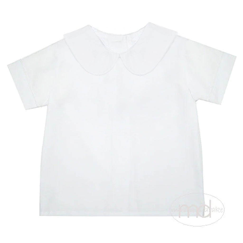 Zuccini Short Sleeve Boys White Dress Shirt - Madison-Drake Children's BoutiquePetit Bebe Little Boy's Short Sleeved White Dress Shirt