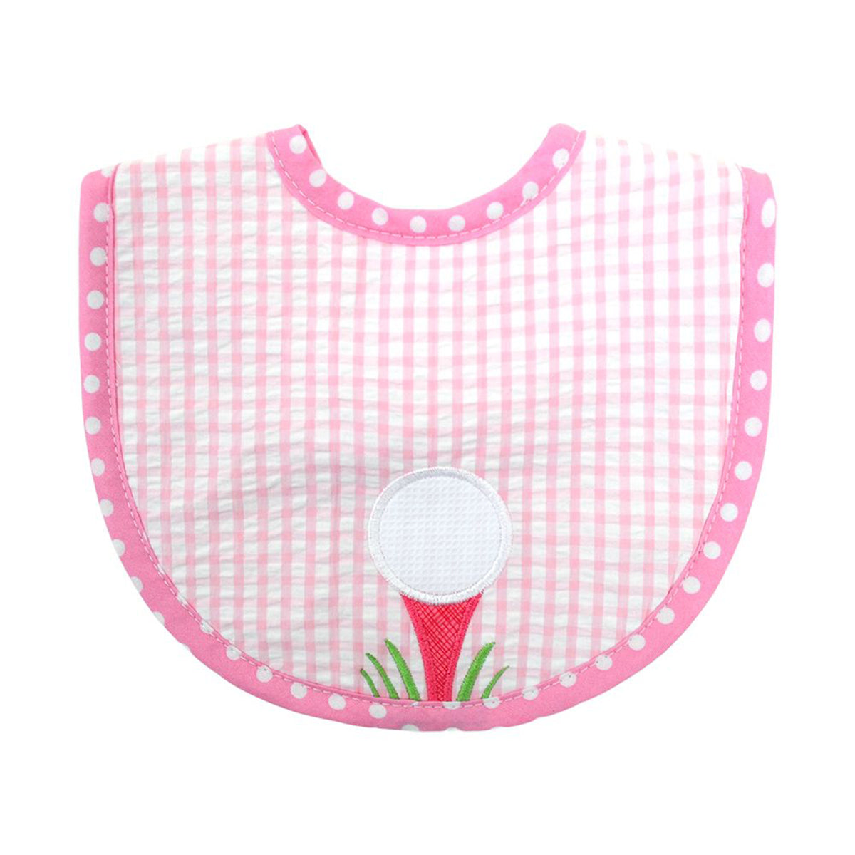 3 Marthas Pink Golf Applique Medium Bib