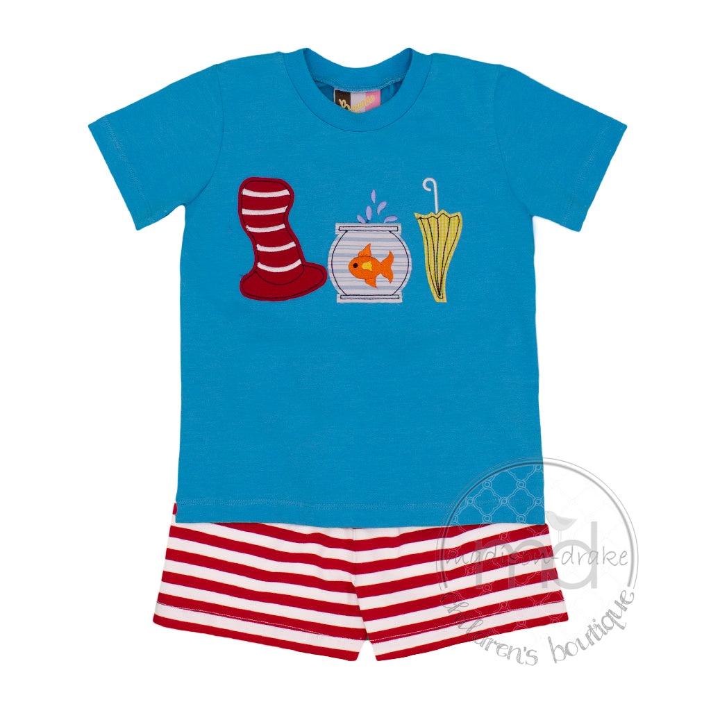 Banana Split Little Boy's Seussical Trio Appliqued Dr Seuss Shorts