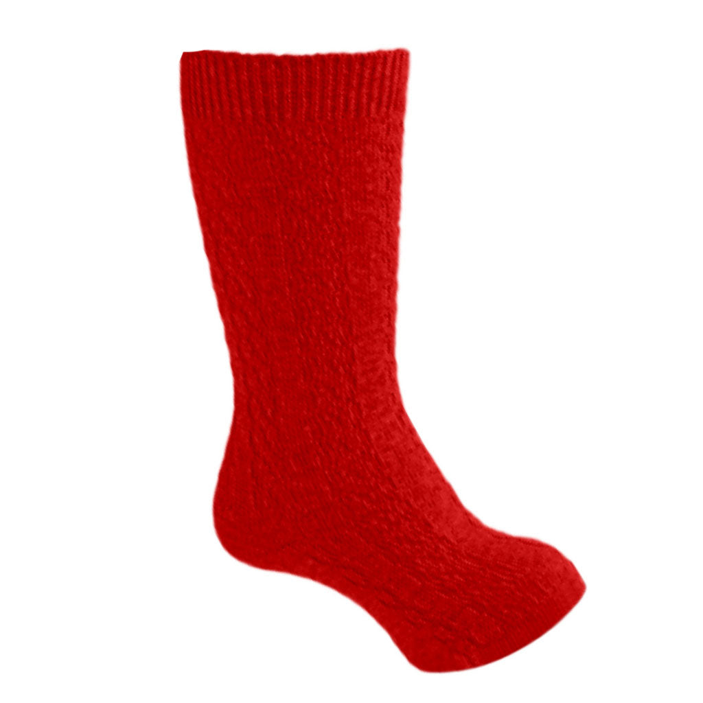 Carlomagno Girls Cable Knit Knee Socks - Red - Madison-Drake Children's Boutique