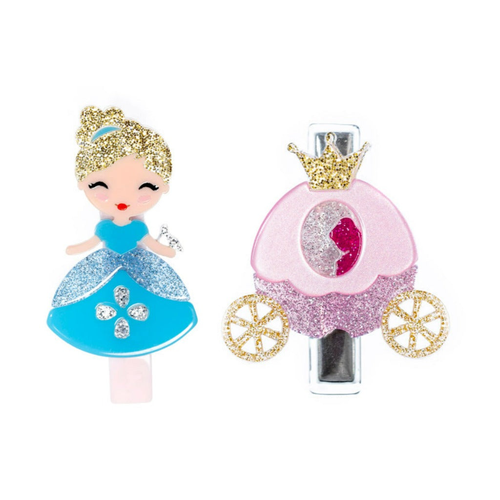 Princess and Carriage Glitter Hair Clips by Lilies & Roses
