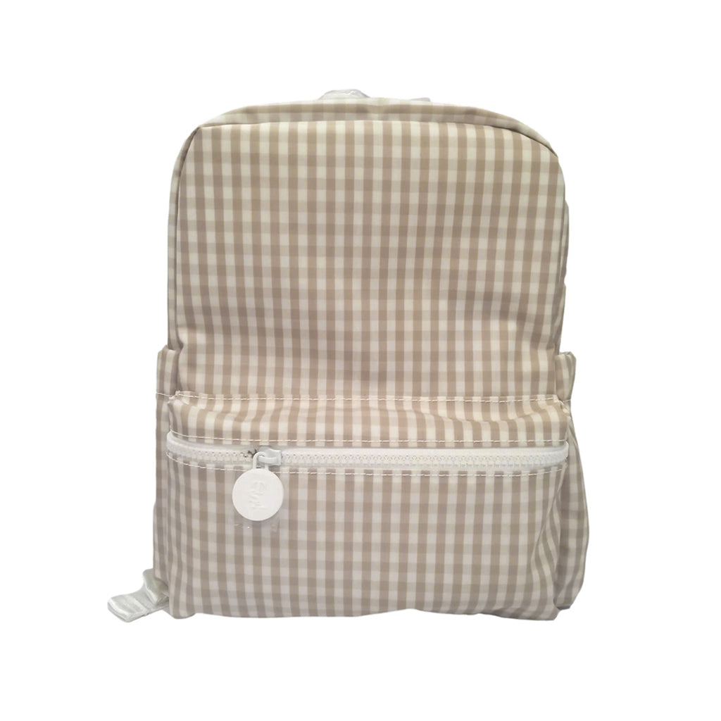 brown check mini backpack TRVL Design Toddler Backpack Khaki Check Mini Backer – Madison-Drake Children's Boutique