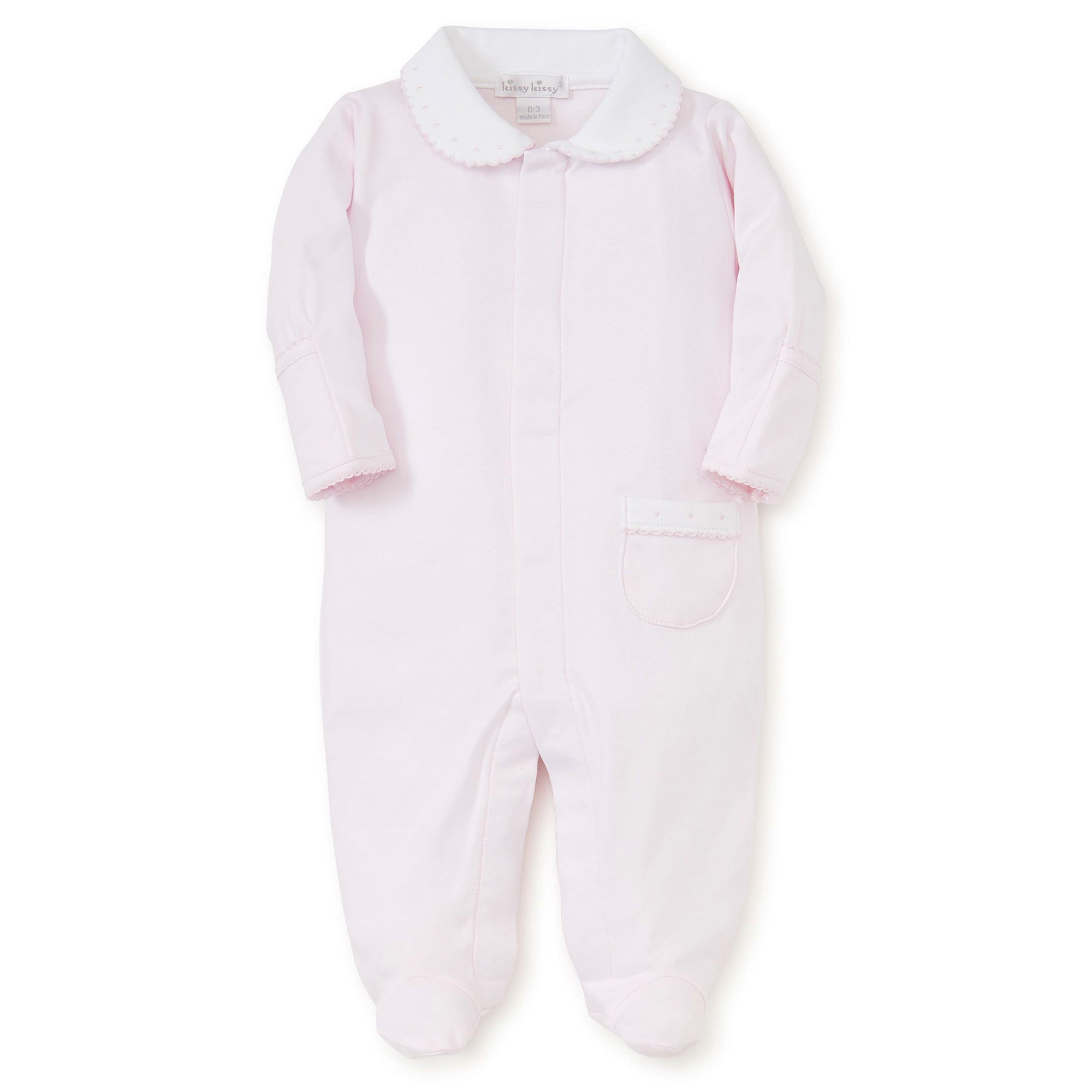 Kissy Kissy Baby Girls Light Pink New Beginnings Footie with Collar