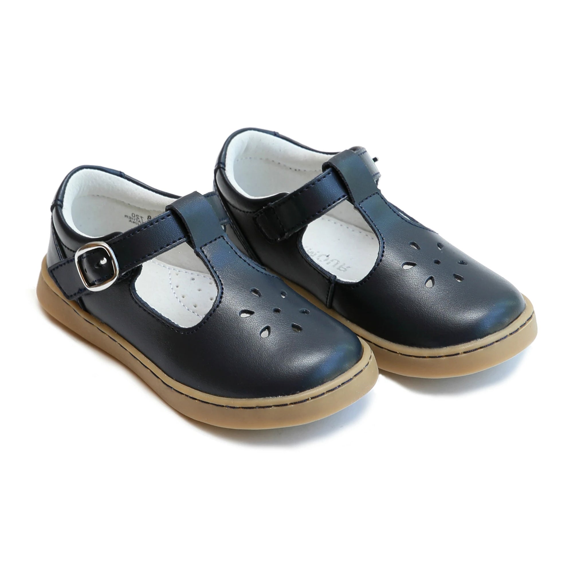 L'Amour Chelsea Little Girl's Navy Blue T-Strap Mary Jane Shoes