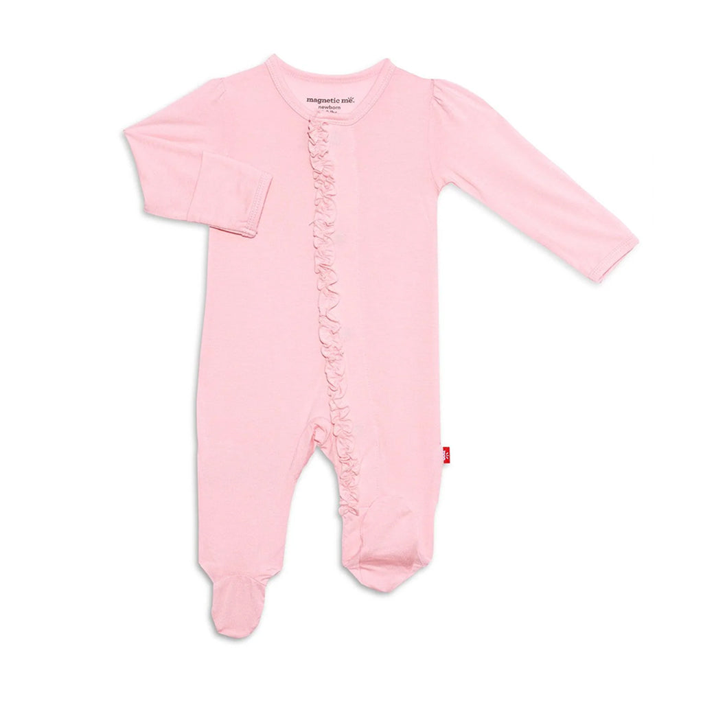 Magnetic Me Pink Dogwood Baby Girl's Ruffled Footie
