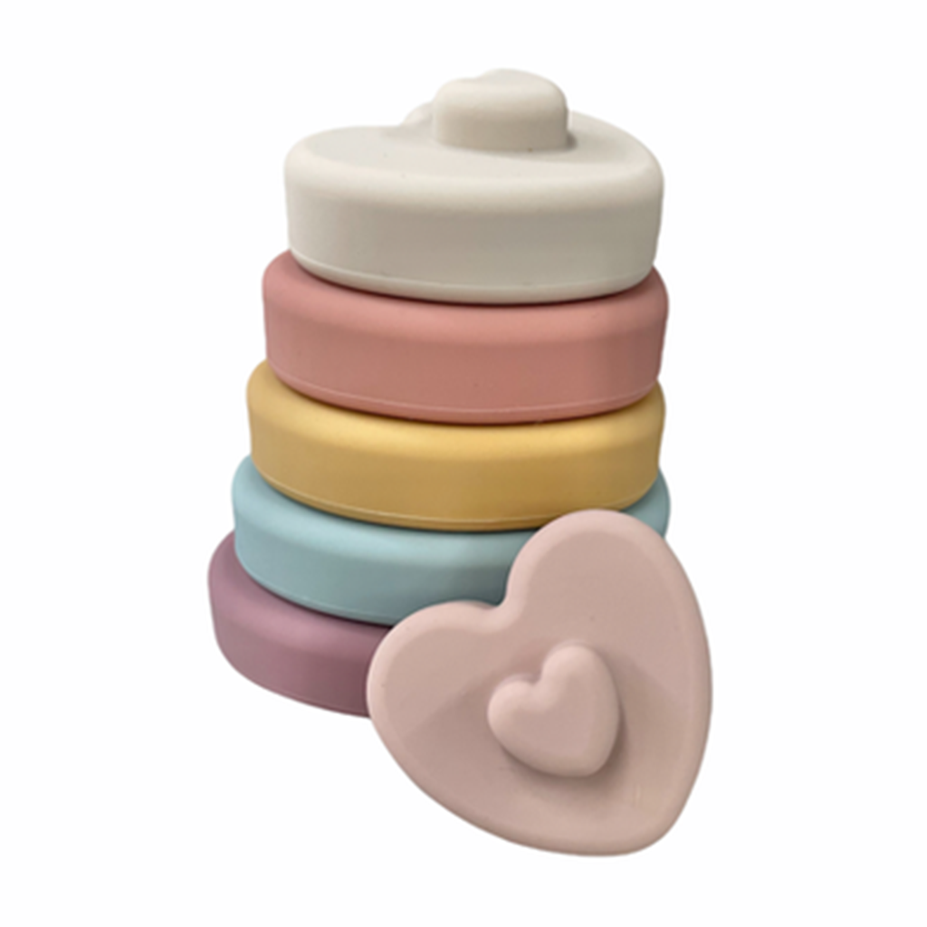 Heart Shaped Silicone Stacking Toy