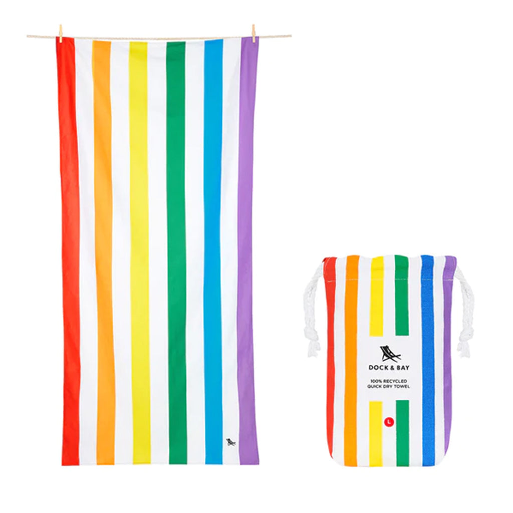 Dock & Bay Rainbow Skies Stripe Quick Dry Cabana Towel